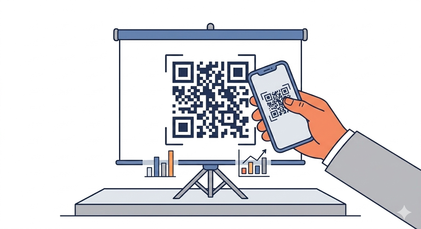 Studierende scannen QR-Code