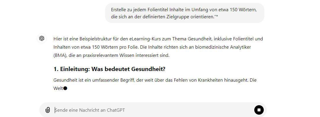 Content für Zielgruppe